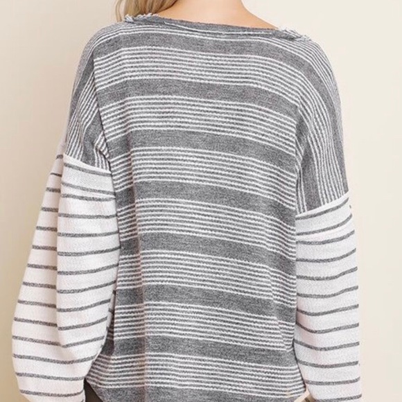 MAROON STRIPED TOP - Picture 6 of 8